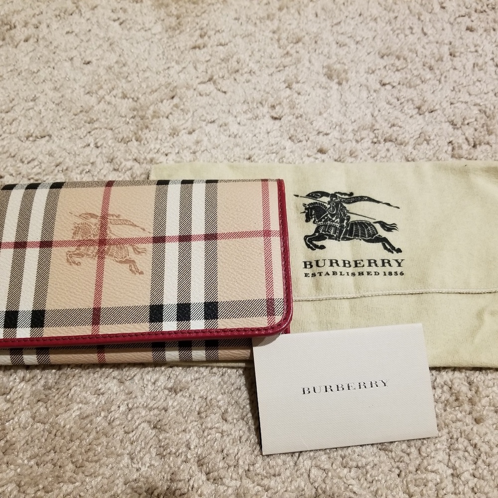 Burberry red wallet purse